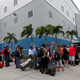 People line up outside a fallout shelter Estero, Fla., Saturday, Sept. 9, 2017. Image via the AP.